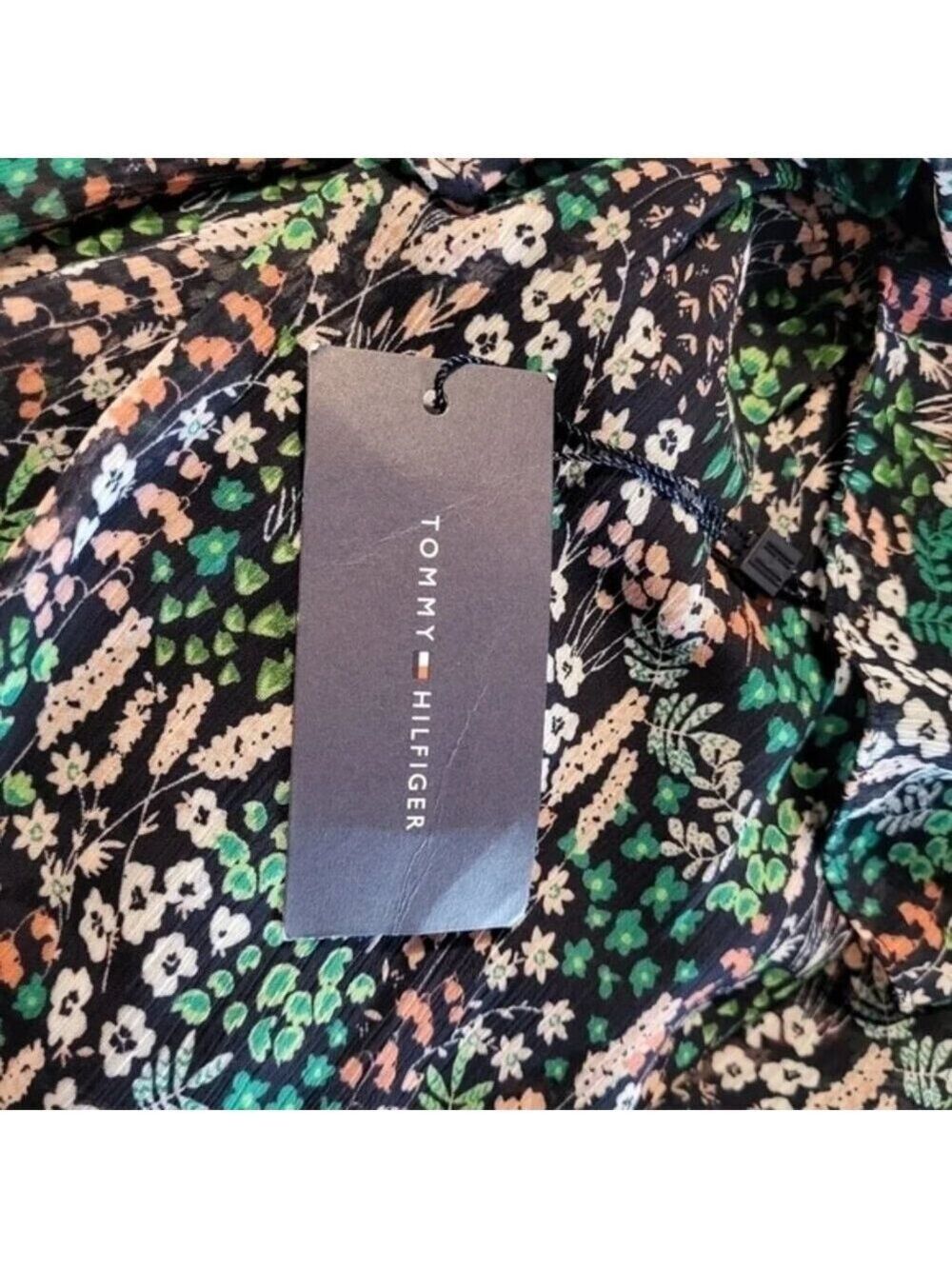 Tommy Hilfiger Floral Puff-Sleeve Midi Dress Size 14 - Picture 9 of 9